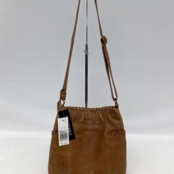 The Sak Women's Beige Leather Adjustable Strap Crossbody Shoulder Handbag Purse - Picture 1 of 6